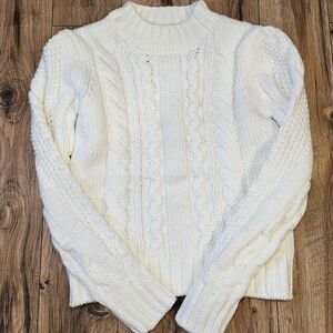Tahari Cream Cable Knit Sweater